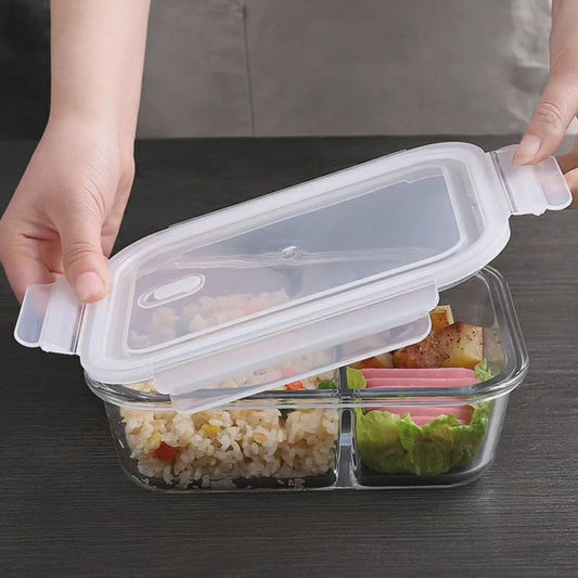 Boîte à lunch partitionnée en verre borosilicate