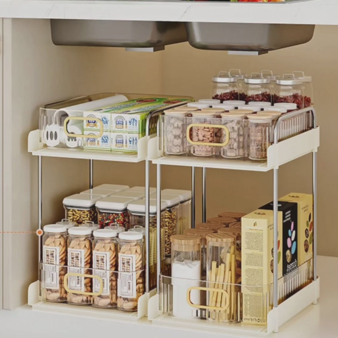 Étagère de rangement multipurpose à 2 niveaux