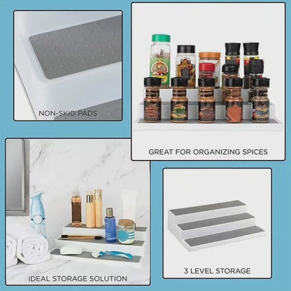 Étagère à épices multipurpose 3 niveaux antidérapante