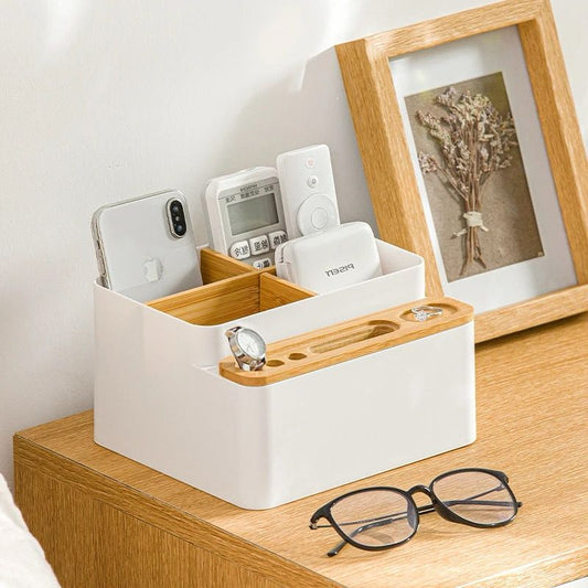 Organisateur de bureau multifonction avec séparateurs / rangement pour télécommande