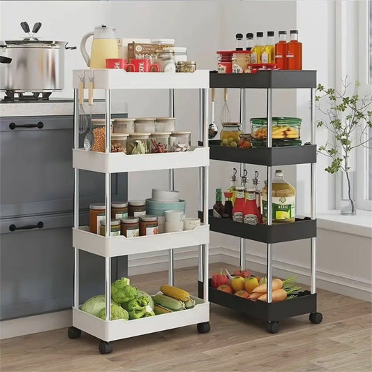 Rack multifonctionnel 4 couches avec roues