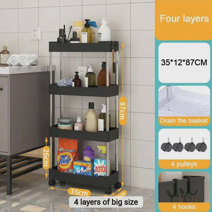Rack multifonctionnel 4 couches avec roues