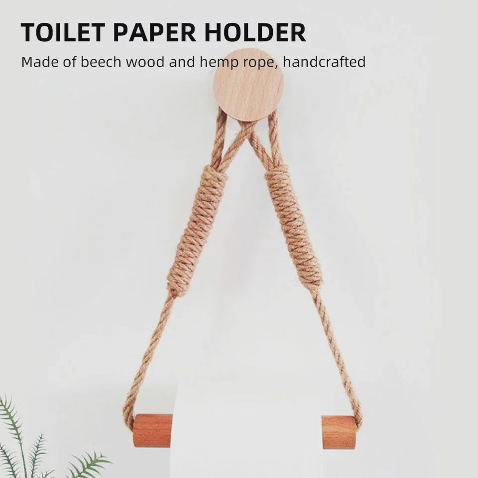 Corde avec porte-tissu en bambou