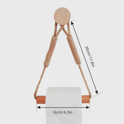 Corde avec porte-tissu en bambou