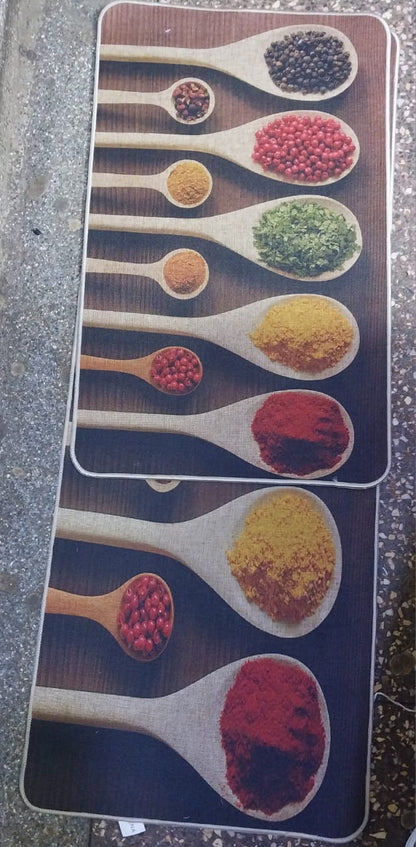 2 en 1 Tapis en caoutchouc de cuisine antidérapants