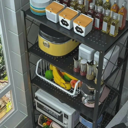 Étagère de rangement métallique pliable et mobile à 5 niveaux