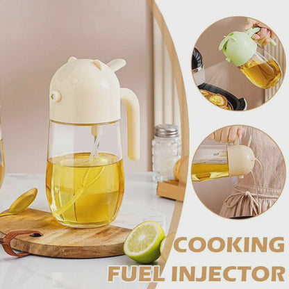 Bouteille en verre pulvérisateur d'huile 2 en 1 avec bec verseur