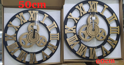 Horloge murale en bois rétro