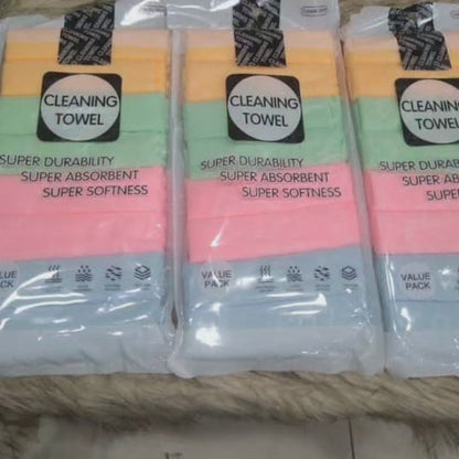 6pcs Serviettes en Microfibre Velours Corail