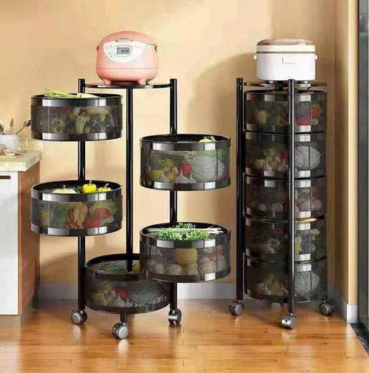 Rack de cuisine métallique rotatif à 5 niveaux