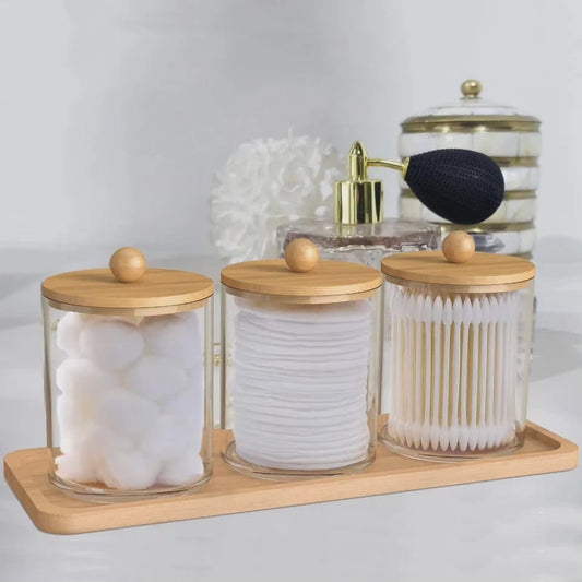 3Pc Contenants acryliques avec plateau