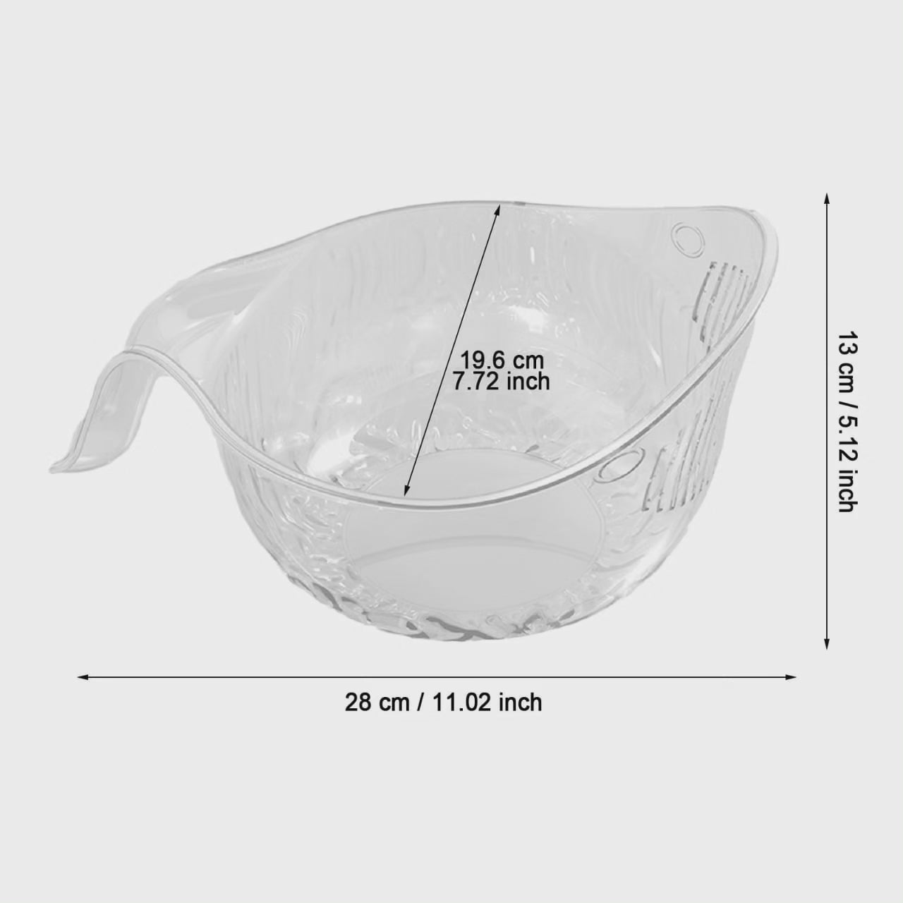 Bol de drainage multifonctionnel en acrylique avec récipient en filtre