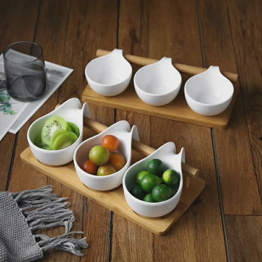 Set de 3 bols Plateau en bois de bambou
