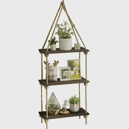 Étagère flottante en bois à 3 niveaux