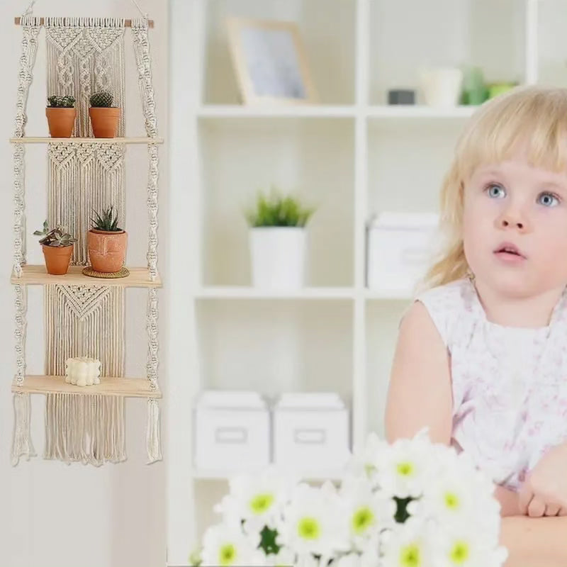 Étagères flottantes murales bohémiques à 3 niveaux