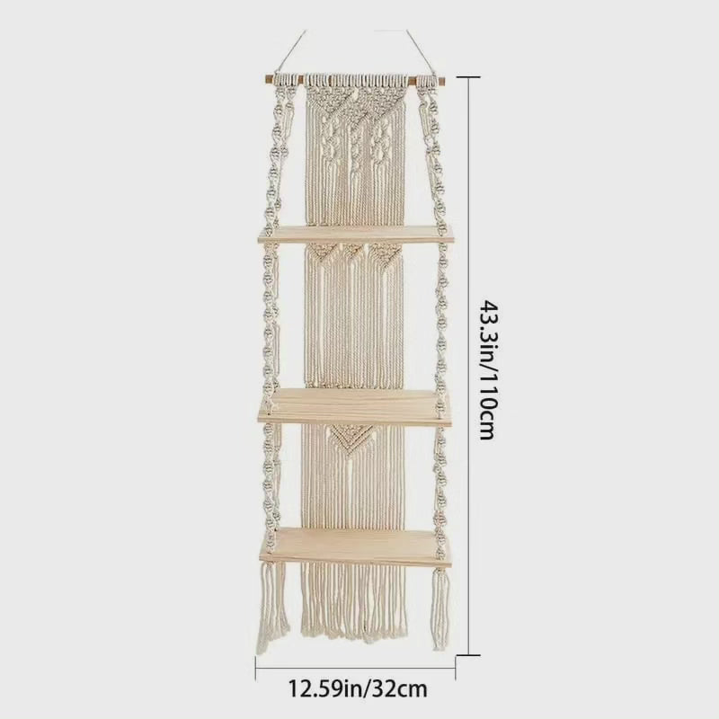 Étagères flottantes murales bohémiques à 3 niveaux