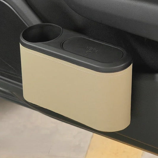 2 en 1 Poubelle de porte de voiture suspendue multifonctionnelle NoirNov