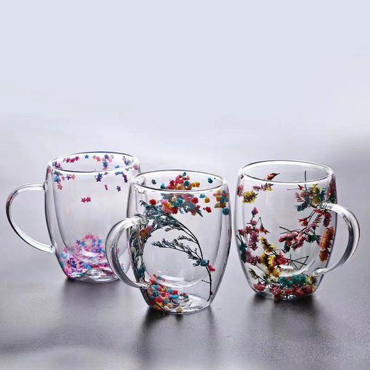 Tasses florales à double paroi