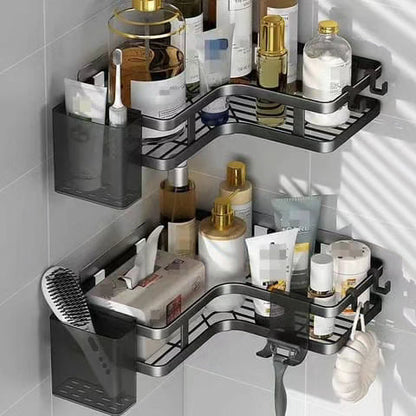2pcs Support de Douche de Salle de Bain avec Bandes Adhésives Autofixantes