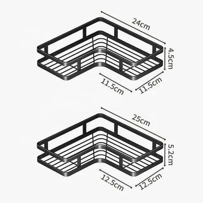 2pcs Support de Douche de Salle de Bain avec Bandes Adhésives Autofixantes