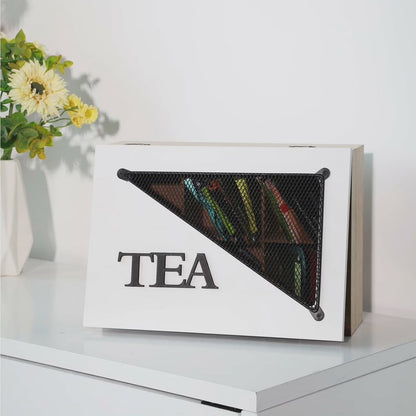 Organisateur en bois pour sachets de thé/café à 6 compartiments