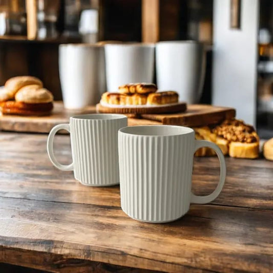 6pcs Tasses en céramique blanche