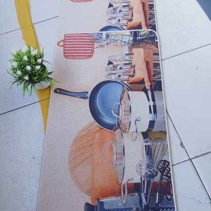 Tapis de cuisine avec fond en caoutchouc antidérapant