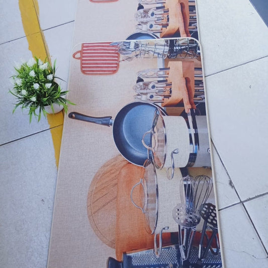 Tapis de cuisine avec fond en caoutchouc antidérapant