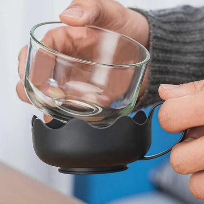 Set de thé infuseur en verre transparent résistant à la chaleur de 5 pièces