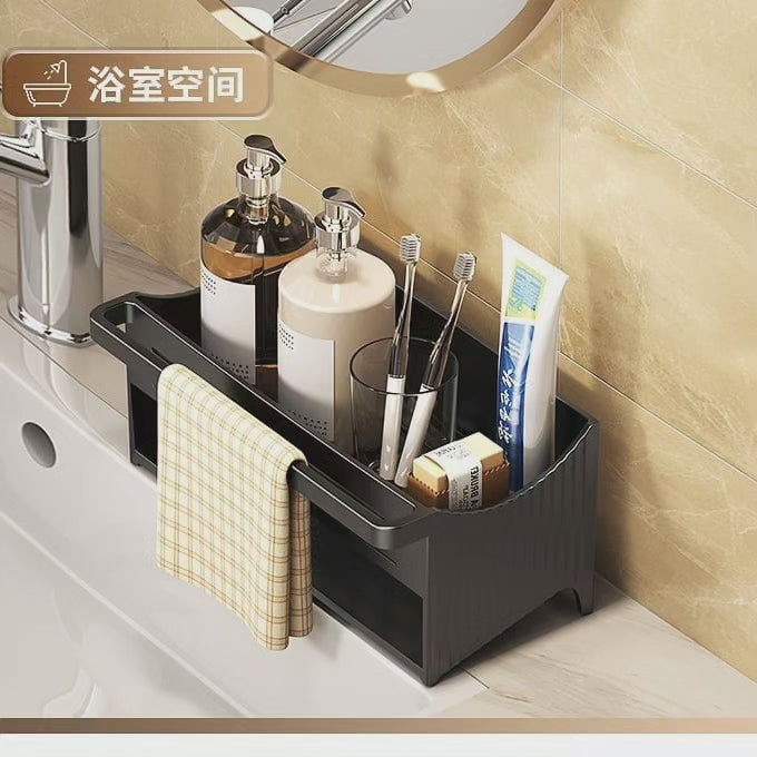 Étagère de rangement pour évier avec drainage automatique