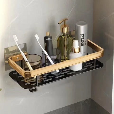 Organisateur de salle de bain rectangulaire en alliage d'aluminium