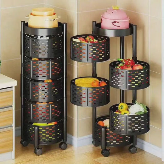 Étagère de rangement ronde à 5 niveaux robuste