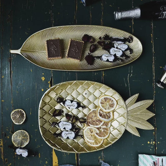Assiette chargeur / assiette à dessert en forme d'ananas