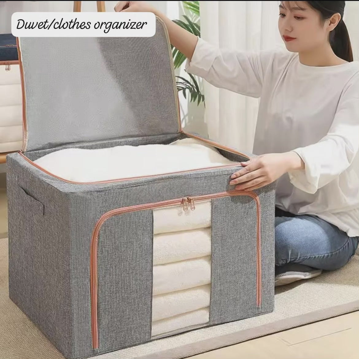 Organisateur de placard à vêtements Duvet avec cadre métallique