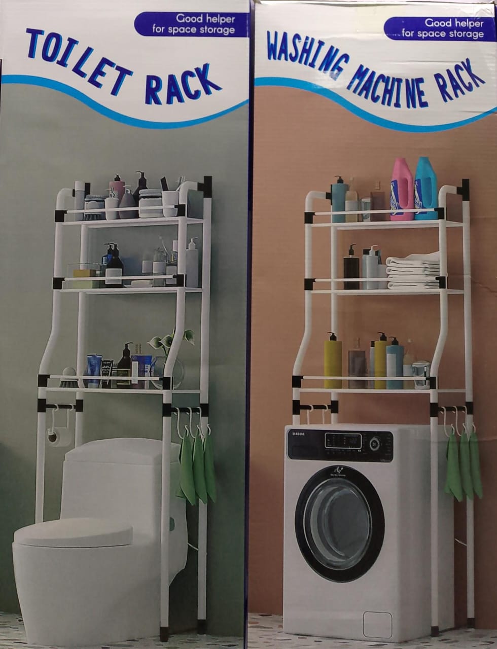Au-dessus du rack à machines et au-dessus du rack à toilettes