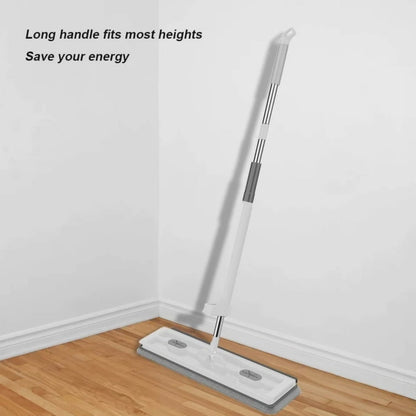 2 en 1 Mop à plat rotatif 360° avec tampons de rechange supplémentaires