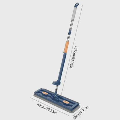 2 en 1 Mop à plat rotatif 360° avec tampons de rechange supplémentaires