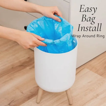 Conteneur à déchets avec couvercle en bois grainé