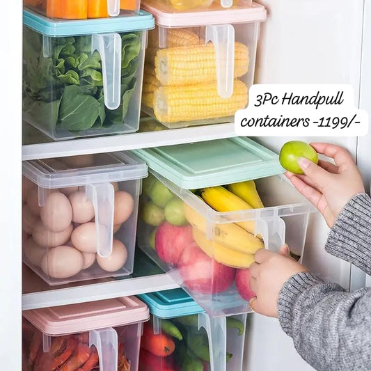 Ensemble de 3 conteneurs à tirer à la main