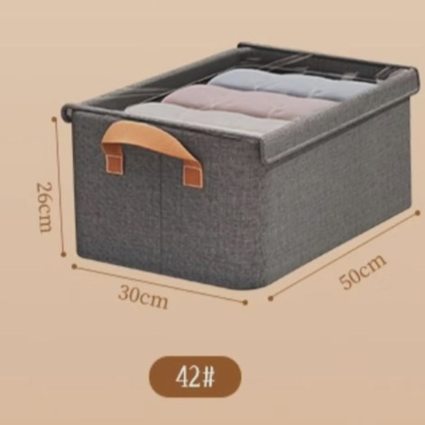Organisateur de placard pliable en tissu dur avec couvercle