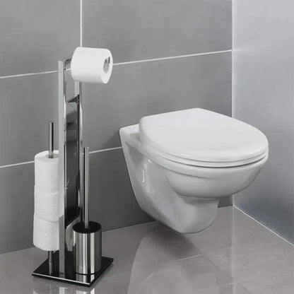 Porte-tissu métallique avec brosse de toilette BlackNov