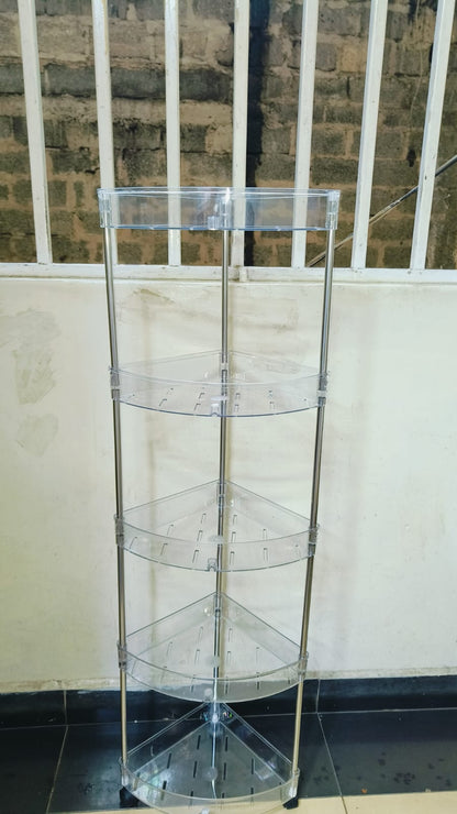 Organisateur d'angle 5 niveaux en acrylique couleur transparente