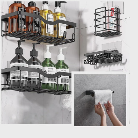 Caddy de douche 5 pièces incluant support de tissu