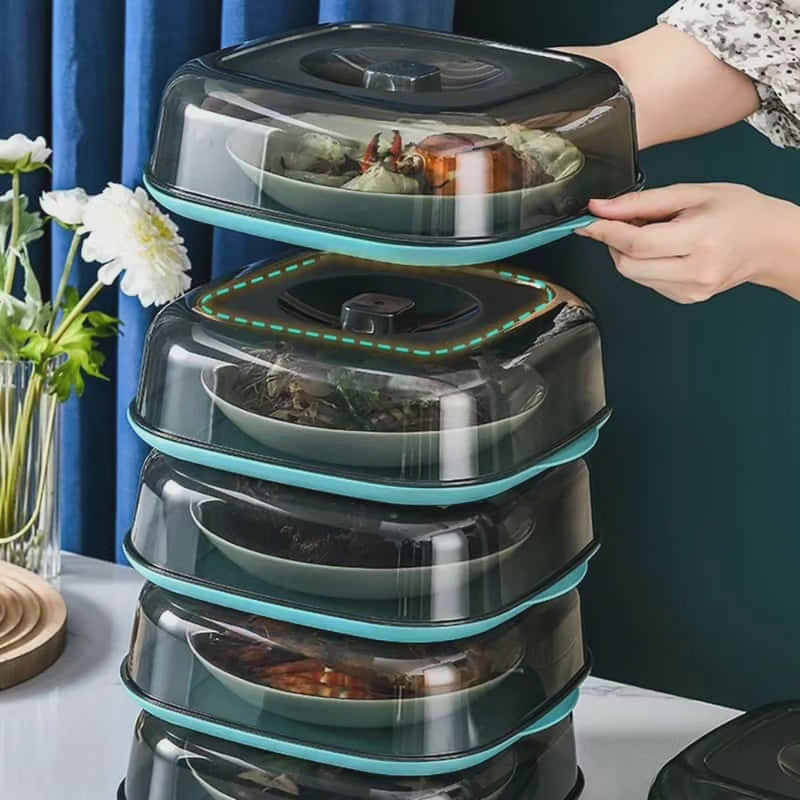 Couvercle alimentaire en acrylique transparent carré