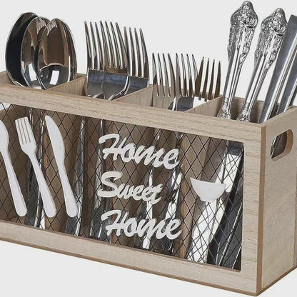 Porte-ustensiles de cuisine en bois Couvert