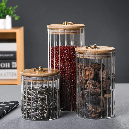 Ensemble de 3 contenants de stockage en verre