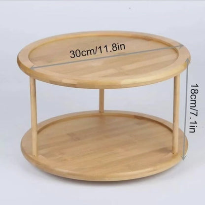 Étagère à épices rotative en bambou