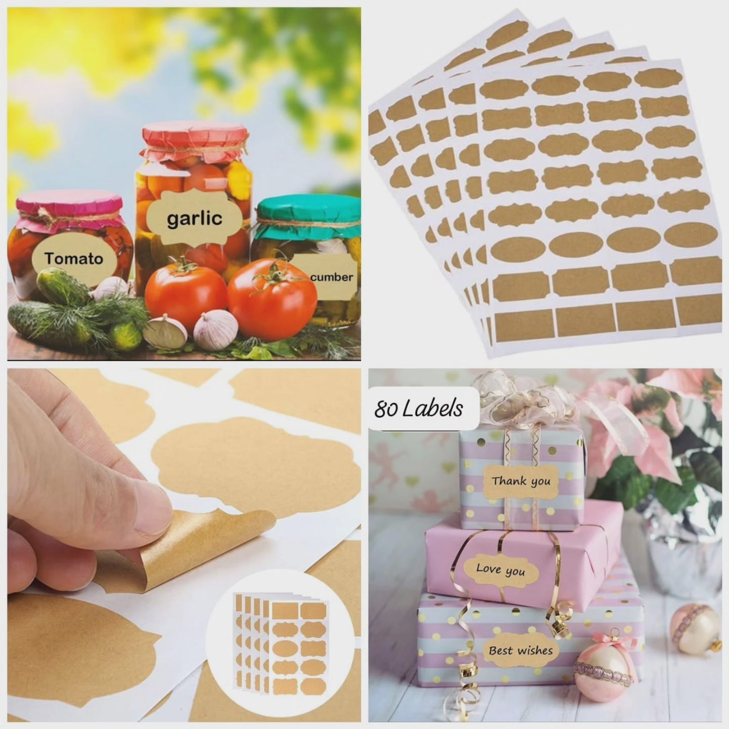 80pc Étiquettes de garde-manger et stylo
