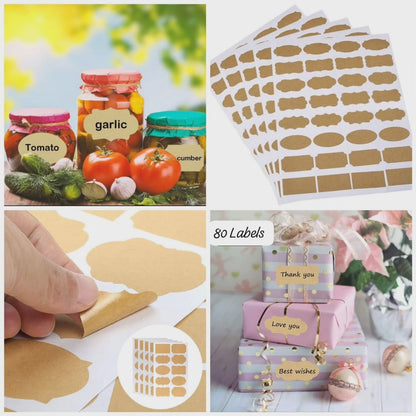 80pc Étiquettes de garde-manger et stylo