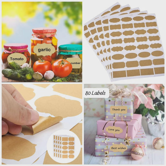 80pc Étiquettes de garde-manger et stylo
